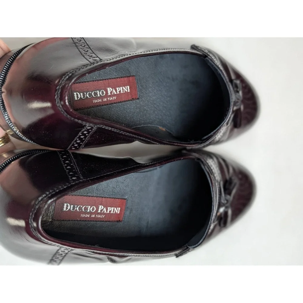 Duccio Papini Italy Burgundy Leather Tassel Brogue Loafers Mens Size 9 363
